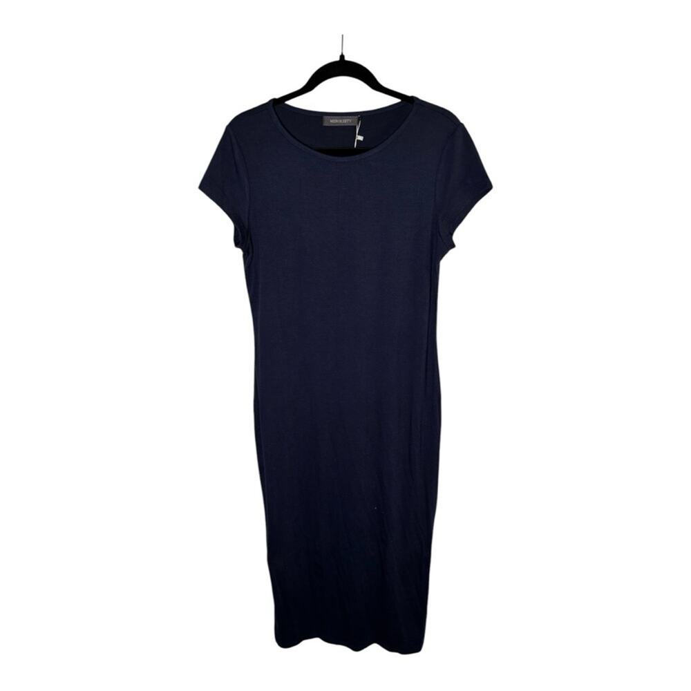 Merokeety Navy Blue Short Sleeve Maxi Dress Medium